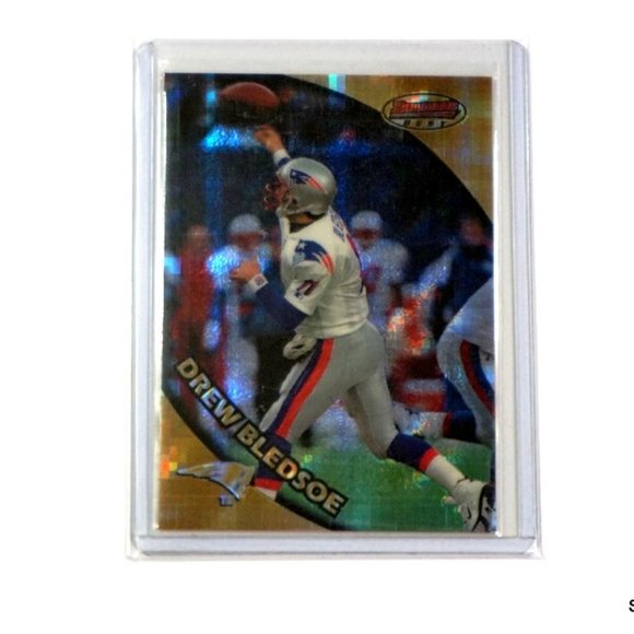 1997 Bowmans Best Preview DREW BLEDSOE Patriots Atomic Refractor SP #BBP15 - Picture 2 of 3